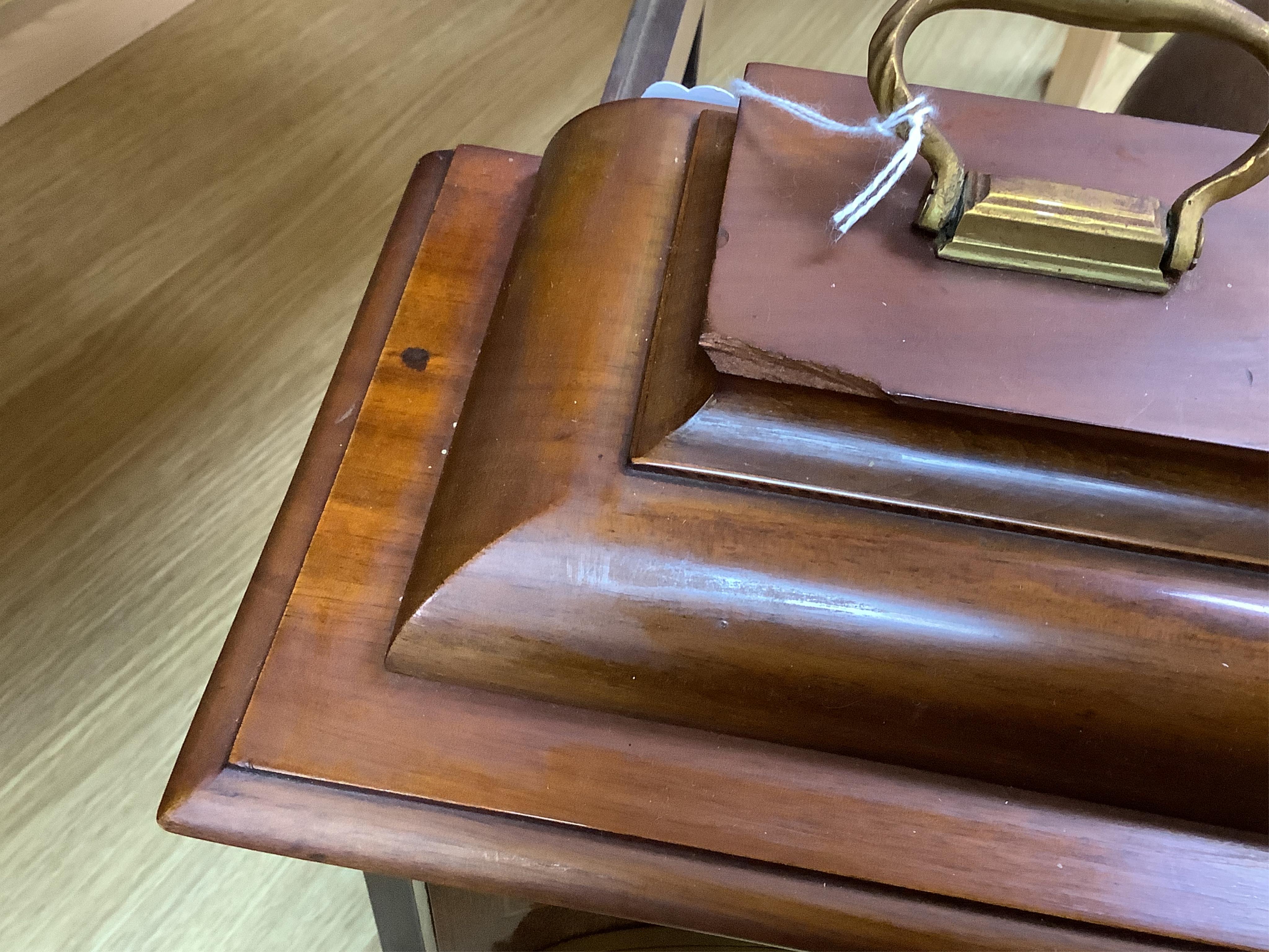 An early 20th century mahogany mantel clock, the dial inscribed Hyde & Sons, Sleaford, 41cm high